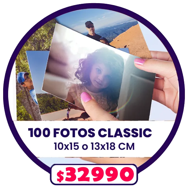 100 fotos de 10x15 o 13x18