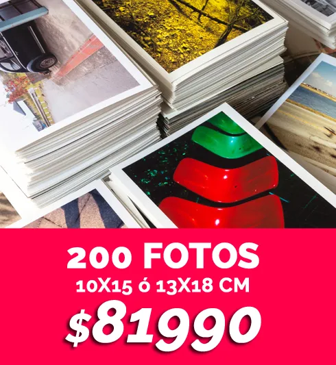 200 fotos 10x15 o 13x18